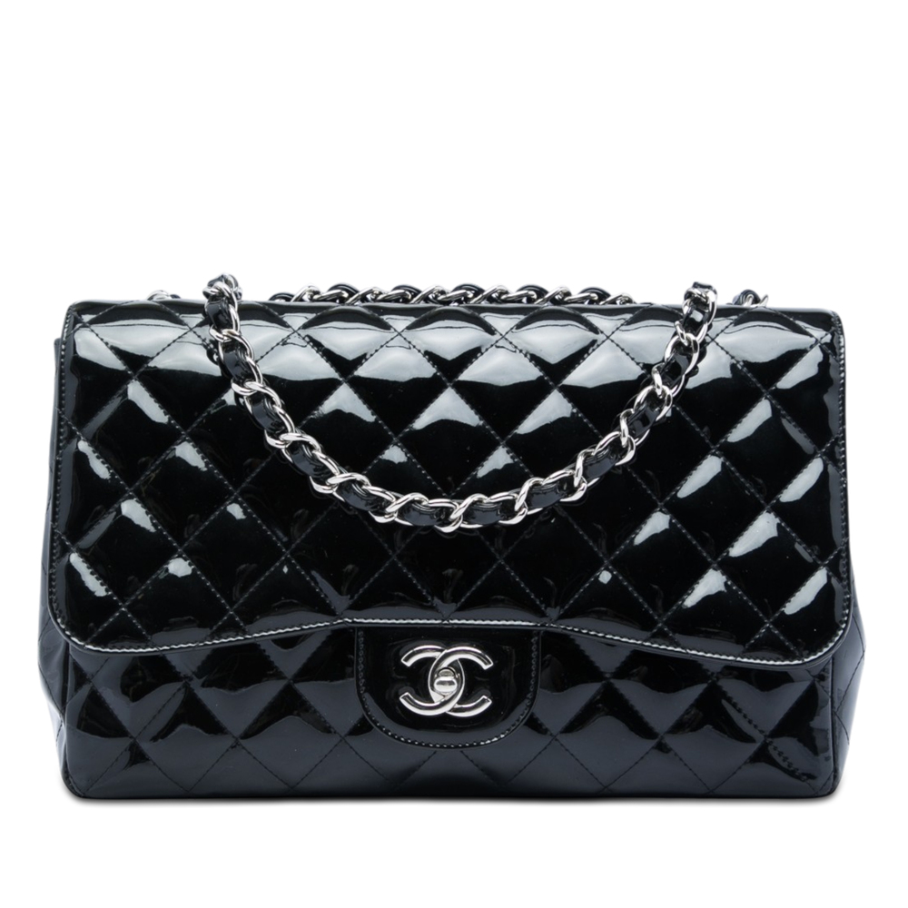 Pre-Loved Chanel Jumbo Classic Patent Single Flap